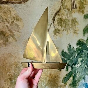 Vintage Brass Sailboat